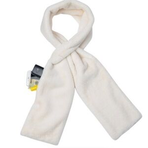 Cozy White Scarf with Hidden roomy Pocket perfect for keys money phone cream